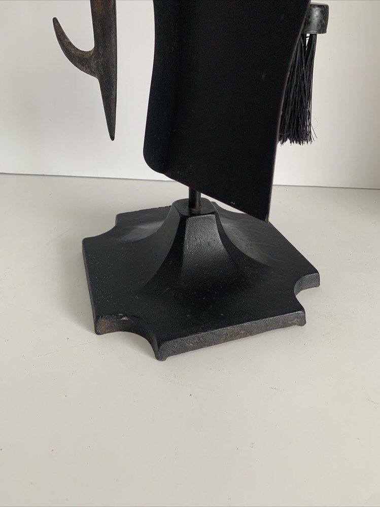 Fireplace Tool Set Black Iron Heavy