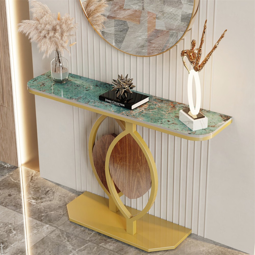 Modern Slim Console Table Marble Accent Sofa Table Table Living Room Furniture