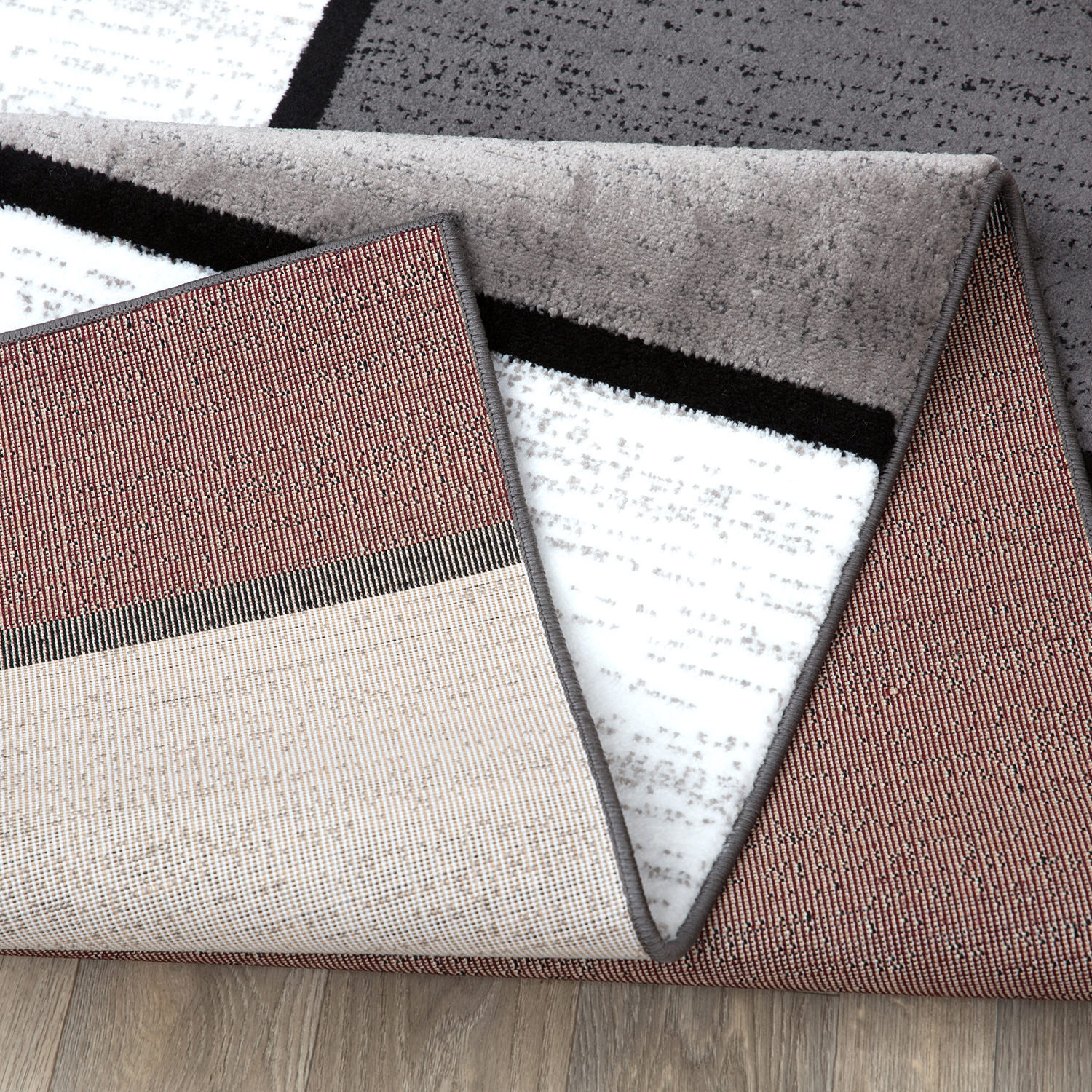 Rugshop Area Rug Contemporary Modern Boxed Color Block Rugs for Living Room 8X10