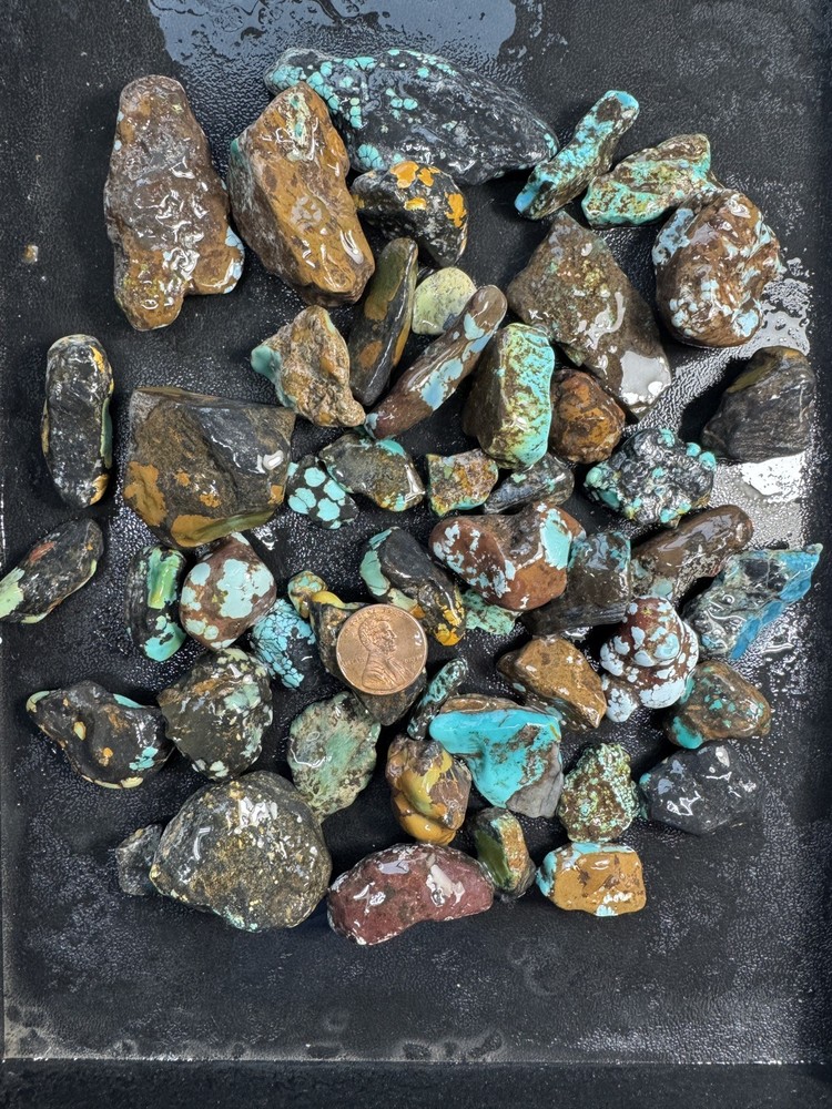 One Pound stabilized Turquoise small nuggets assorted mine free shipping
