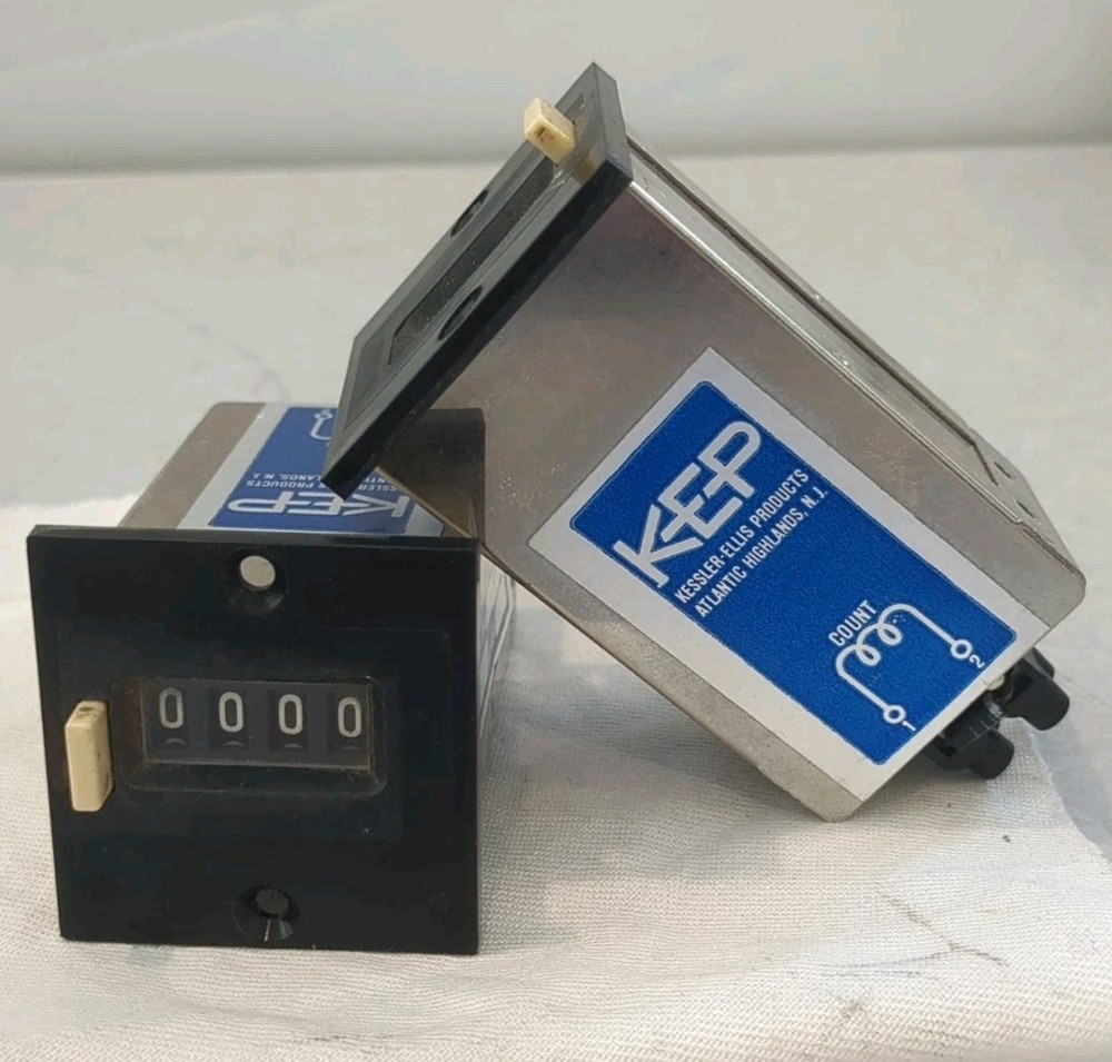2x KEP E14.11 Kessler Ellis Products Timer Meter Counters 12v 25 Counts/Sec.