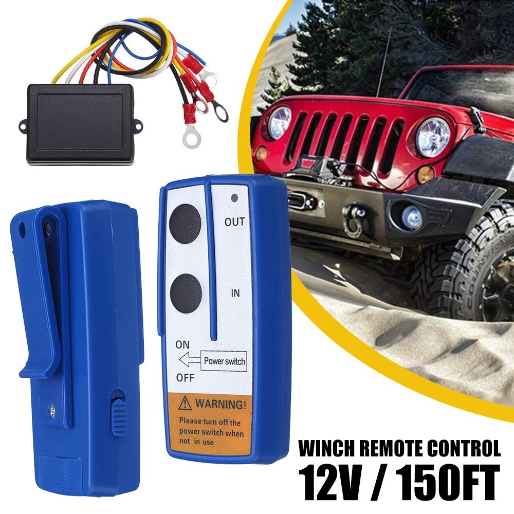 Wireless Winch Remote Control Kit 12V Receiver 150ft Twin Switch Handset