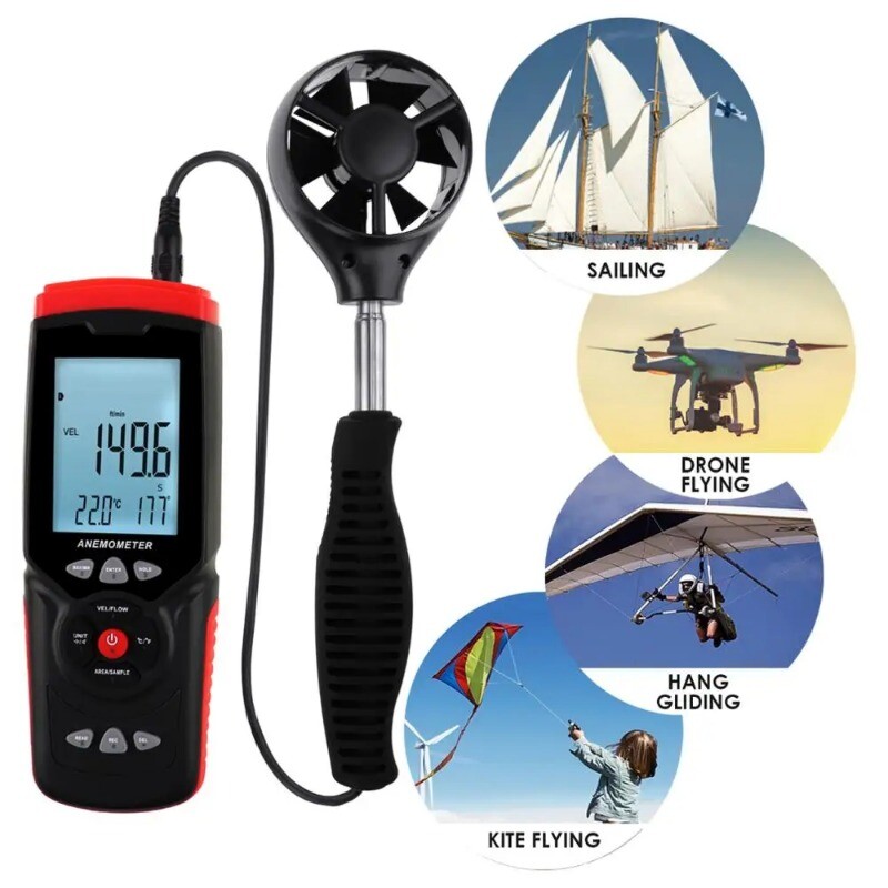 Handheld Wind Detector Telescopic Wind Measurement Anemometer Instruments