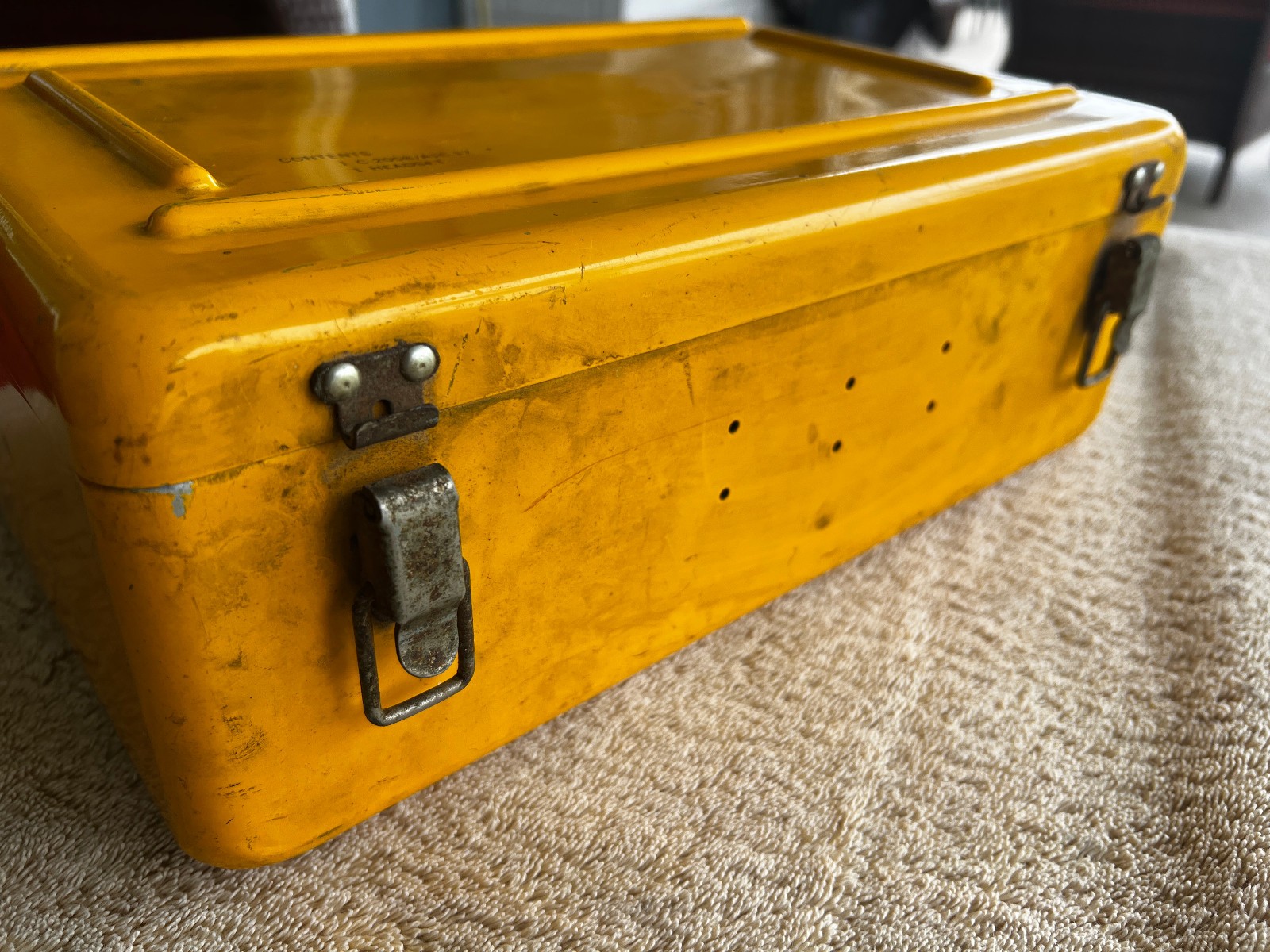 Vintage US Military Equipment Case Yellow C-2058/A1C-17 CY-1411/G1C-3