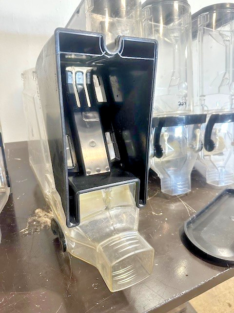 LOT OF 5 TRADE FIXTURES 618/624 COMMERCIAL BULK FOOD GRAVITY BIN DISPENSERS