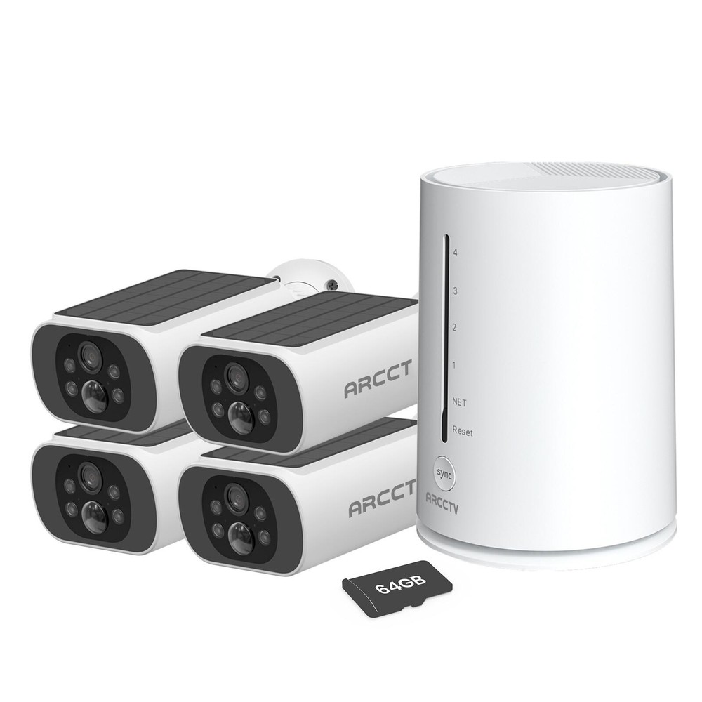 ARCCTV Wireless Security Camera System Outdoor Solar Battery Audio Night Vision