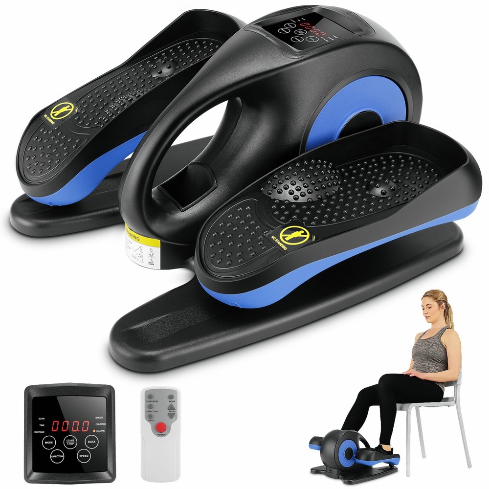 Under Desk Elliptical Machine Pedal Exerciser for Seniors While Sitting with LCD