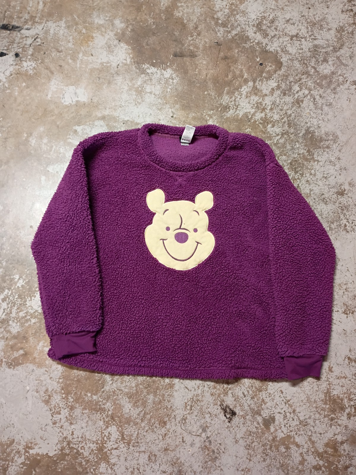 Women's Purple Sherpa Fleece Pullover Sweatshirt Winnie The Pooh Disney Size M