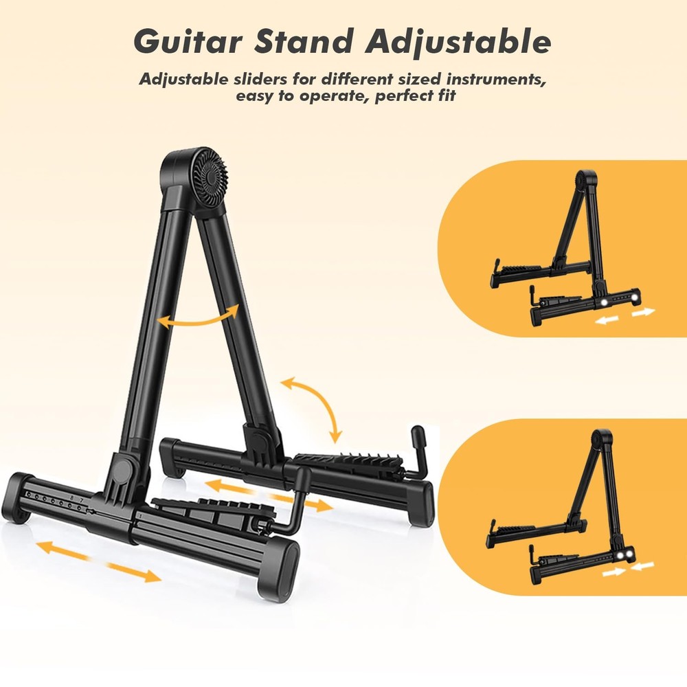 UPELLA Guitar Stands, ABS Plastic Lightweight Strong A-Frame 1 PACK, Black