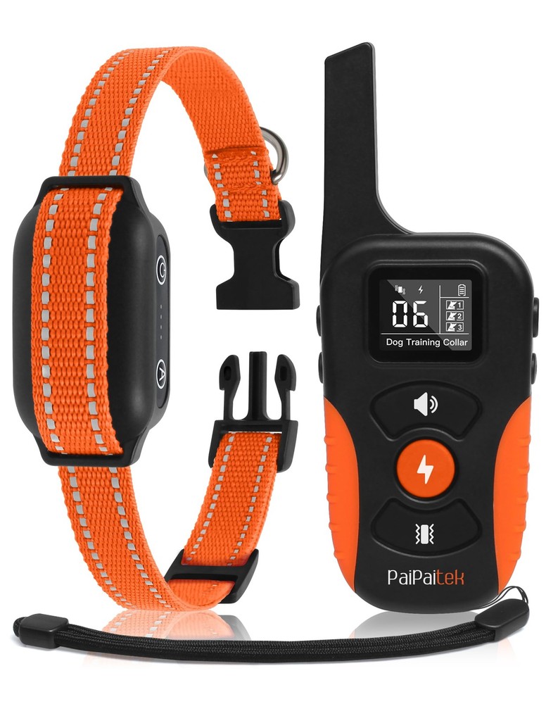 PaiPaitek Bark Activated Shock Collar with Remote - Automatic Bark and Traini...