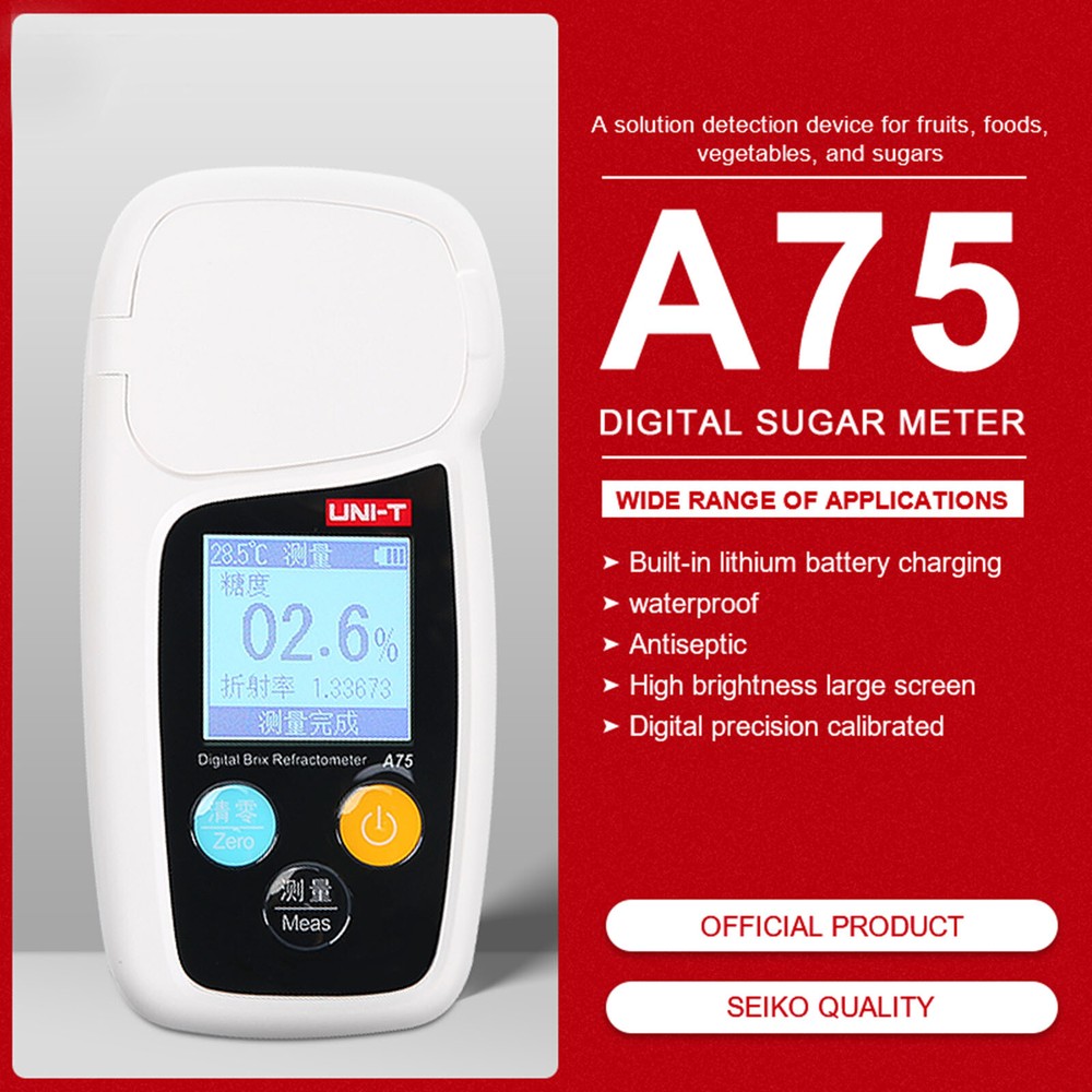 UNI-T A75 Fruit Food Vegetables Concentration Meter Analyzer Digital Display✦Kd