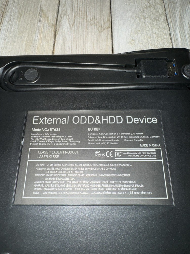 Rioddas External DVD/CD Drive Model BT638 - USB3.0 Pop-up Mobile External