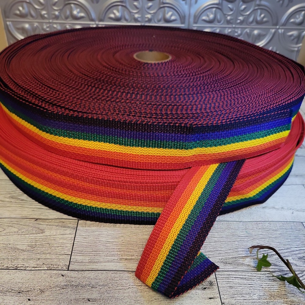 RAINBOW Strap -3 Yards 1.5" W Weave Webbing Heavy strap Belt CRAFT 9 FT.
