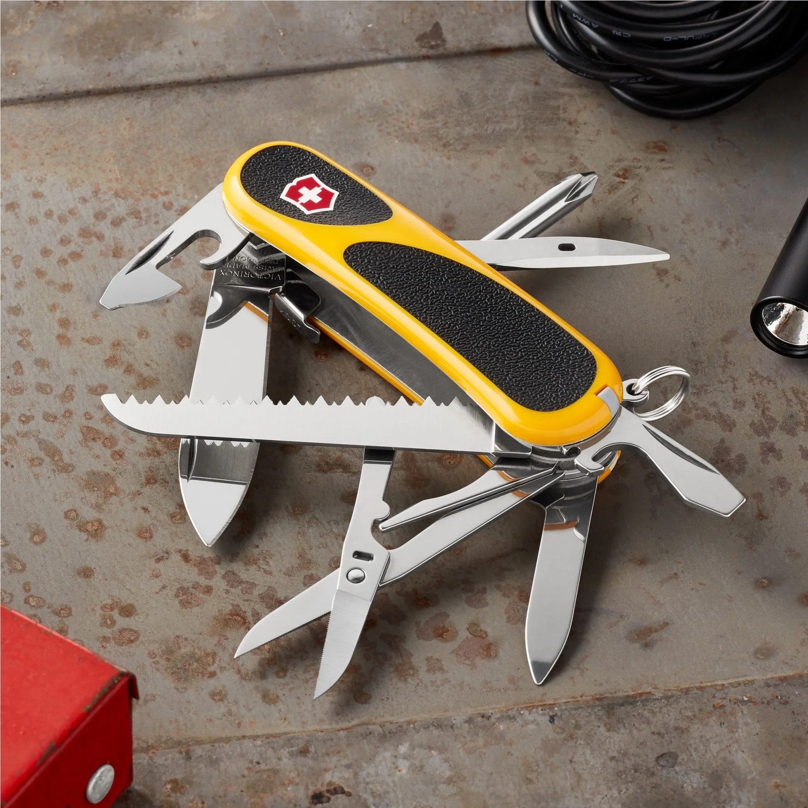 Victorinox Evolution S18 Grip Yellow & Black Swiss Army Knife 2.4913.SC8