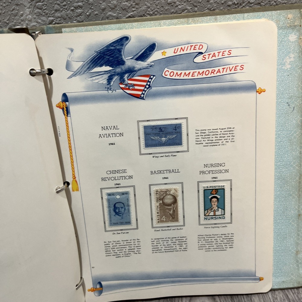 White Ace United States Commemoratives Postage Stamps Book 1947-1964 Qty 229