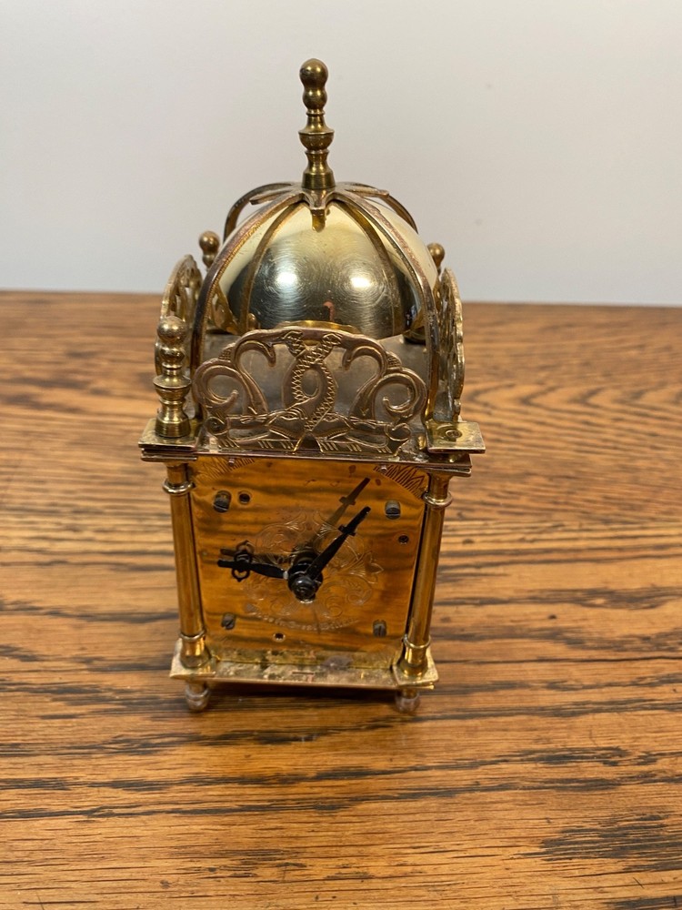 VINTAGE BRASS SMITHS MECHANICAL LANTERN CLOCK