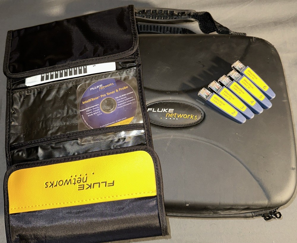 🔥Fluke Networks IntelliTone Hard Case Plus Pouch & WIRE VIEW CABLE ID # 2-6🔥