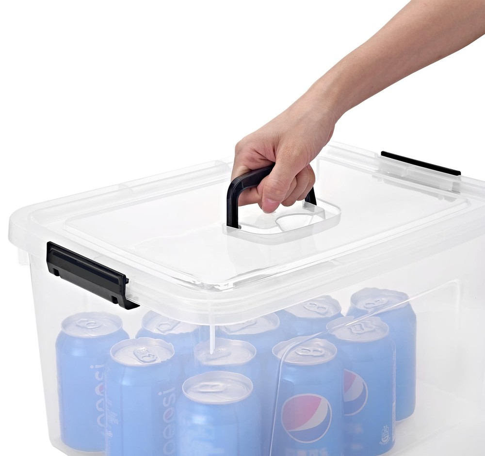 19 Quart Plastic Storage Bins with Lids, 6-Pack Stackable Clear Storage Organ...