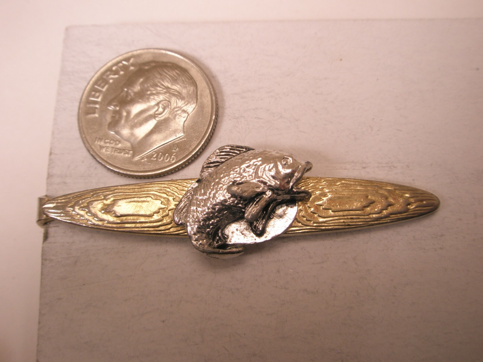 Bass Fishing Vintage ANSON Tie Bar Clip salmon steelhead muskie trout animal