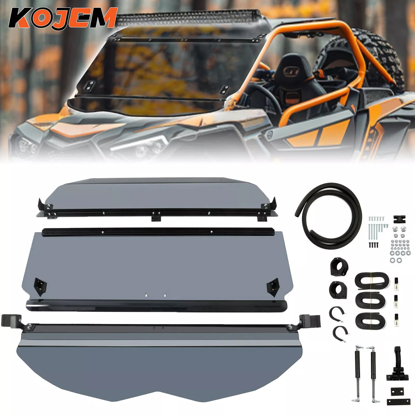 3-IN-1 Flip Tinted Polycarbonate Windshield For Can-Am Maverick X3 (64" or 72")