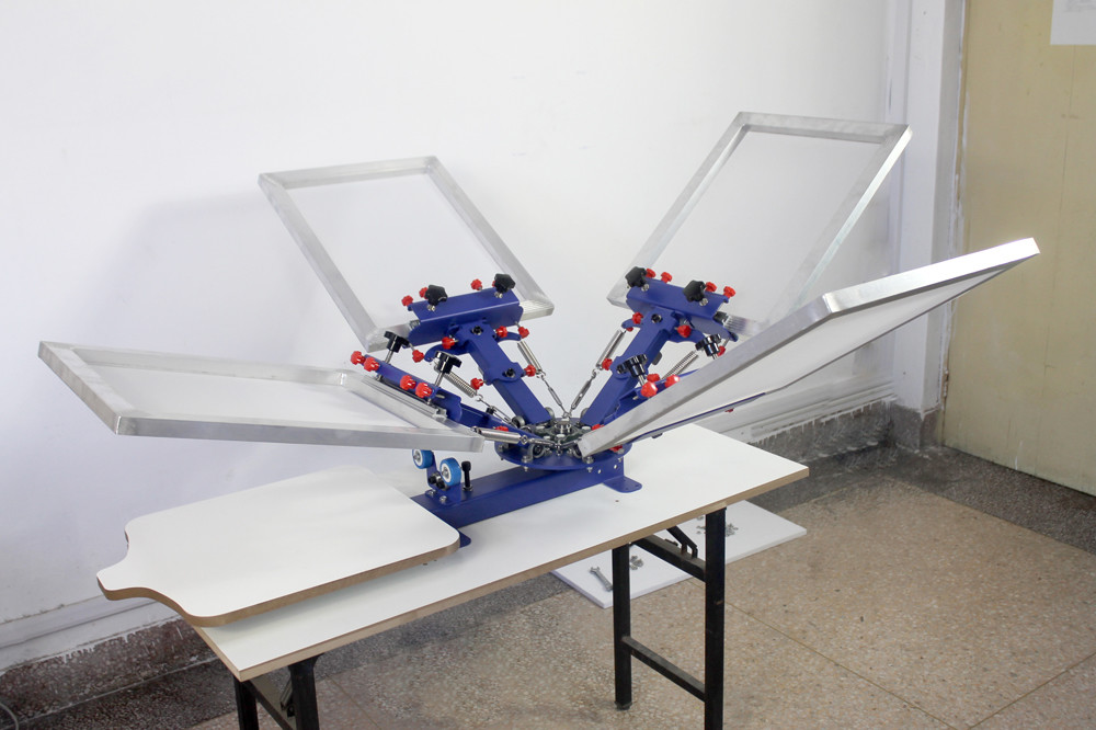 4 Color 1 Station Screen Printing Machine Micro-adjust Press Printer ROTARY