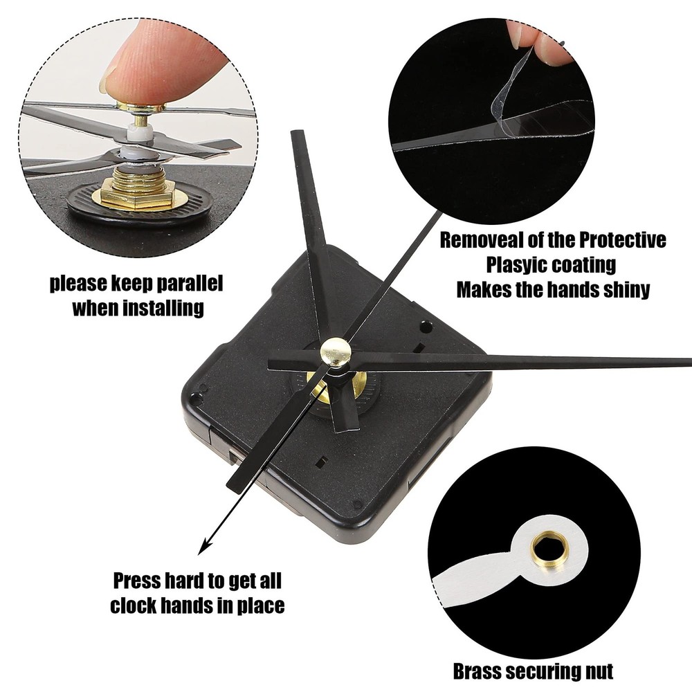 5pcs High Torque Quartz Clock Movement Mechanism Replacement Clock Kit with 1...