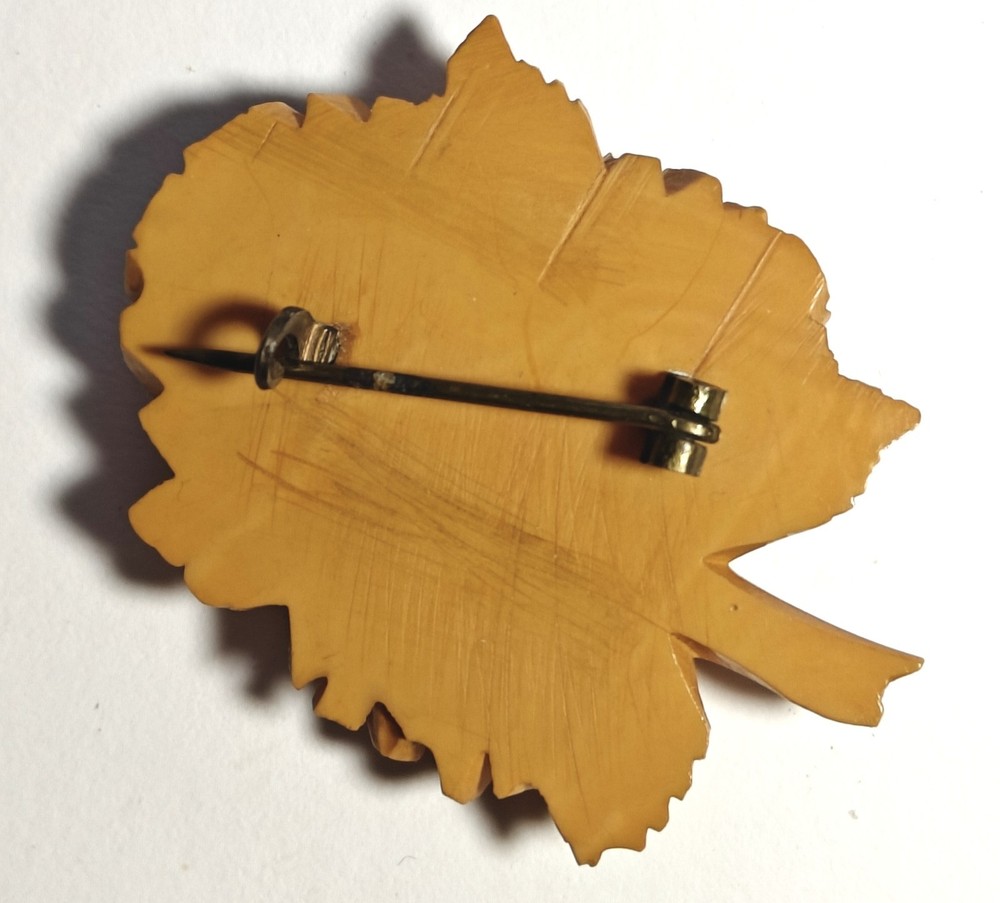 Deep Carved Bakelite Flower Brooch