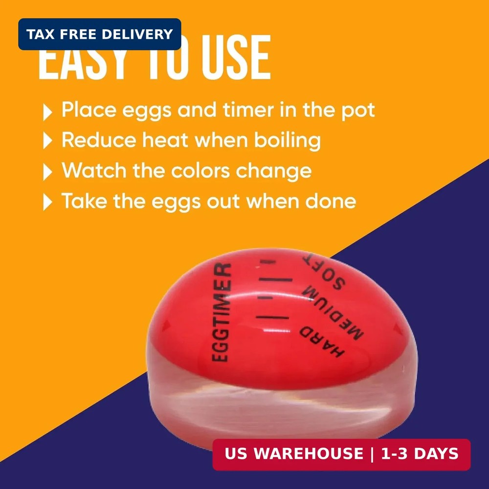 Egg Timer for Boiling Eggs (2 pcs) - Color Changing Indicator for