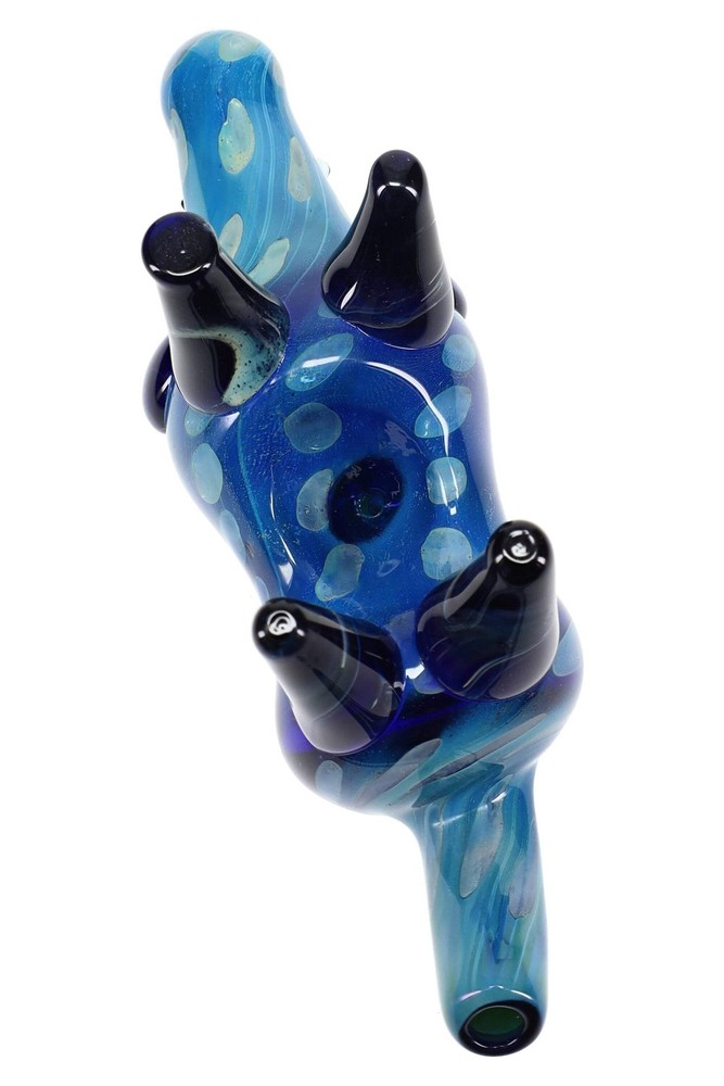 Silver Fumed Bubble Dot Glass Rhino Pipe