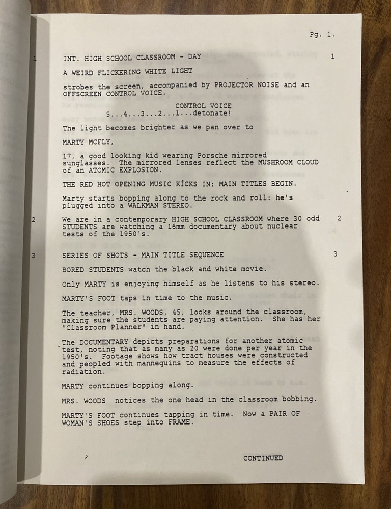 Back to the Future Vintage Script - Fourth Draft (1985) - OFFERS ACCEPTED