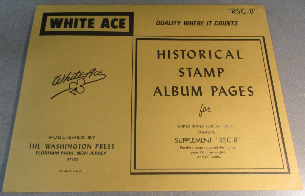 WHITEACE RSC-8 HISTORICAL STAMP ALBUM PAGES STAMPS RELEASED 1983 W/FREE SHP.