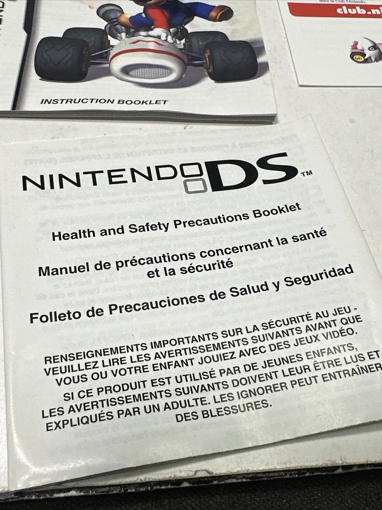 Mario Kart DS Case + Manual Only NO GAME Red Case With ALL INSERTS