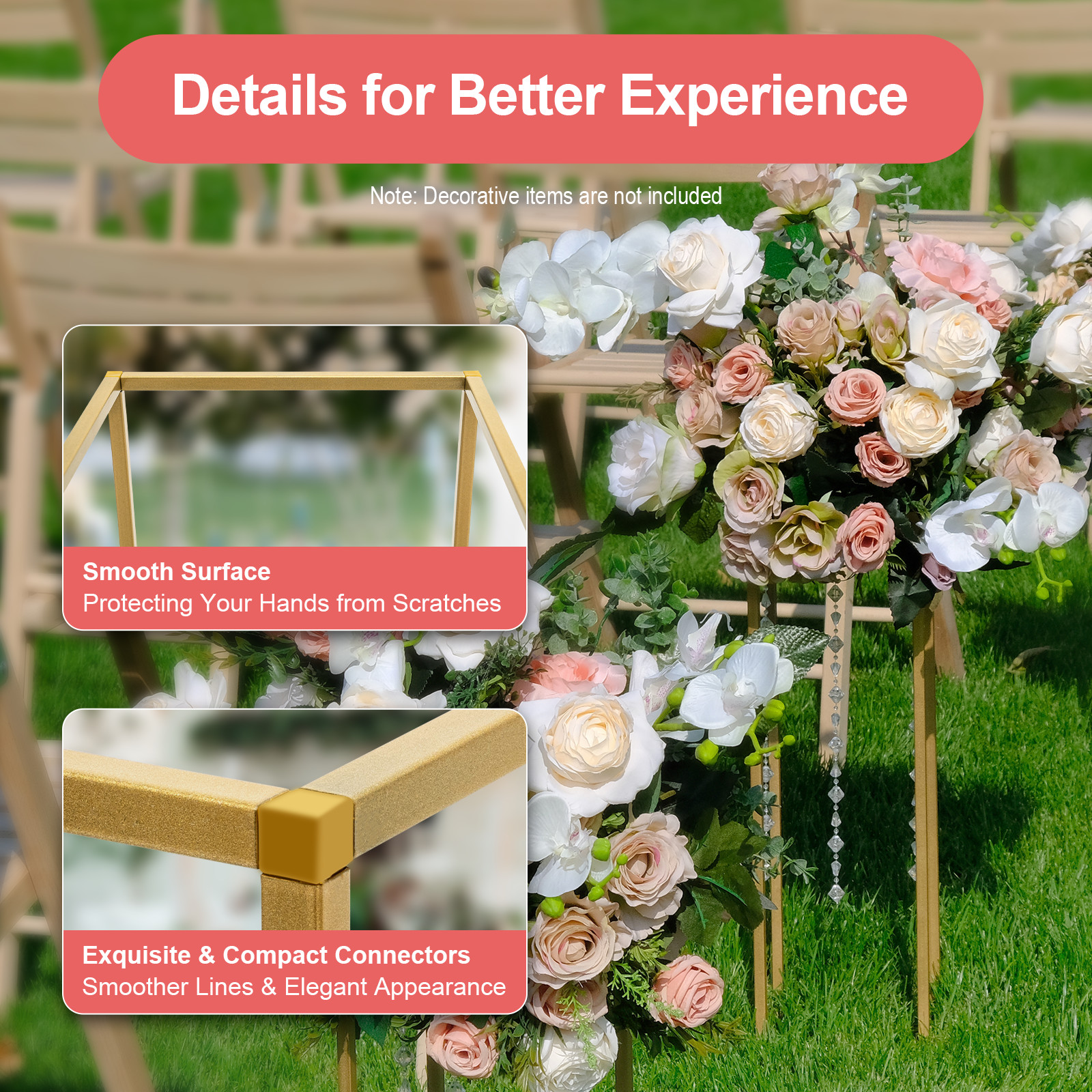 23.6in 10Pcs Tall Gold Metal Flower Stand for Wedding Table Centerpieces Decor