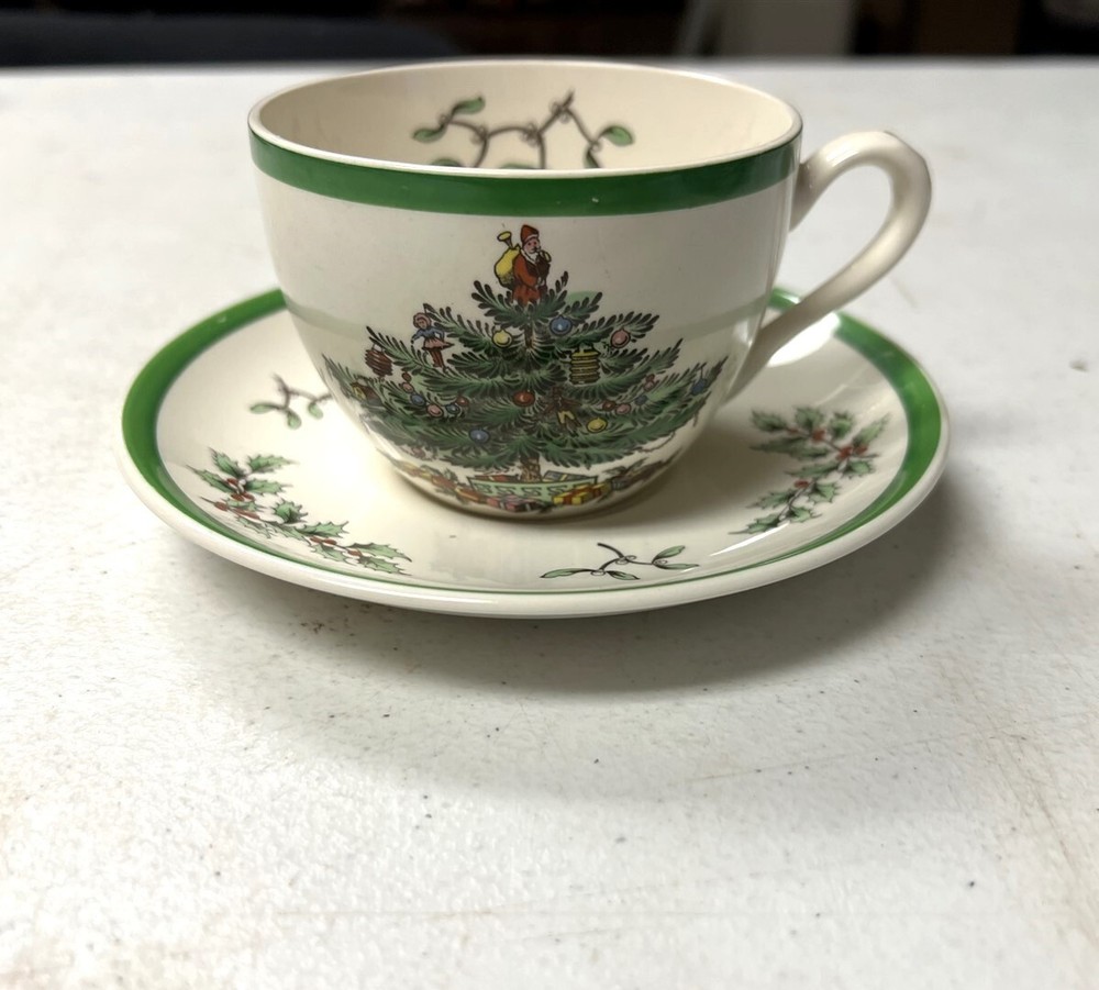 Spode Christmas Tree Cup and Saucer Older Mark