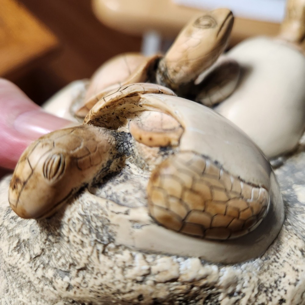 Sea Turtle Hatchlings Resin Sculpture