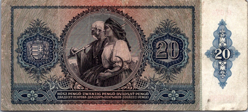 Hungary 20 Pengo 1941 VF-CVF Pick-109