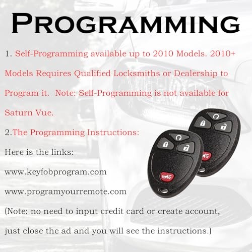 Keyless Entry Remote Control Key Fob Replacement Fits Chevy Silverado