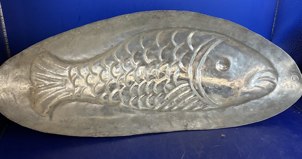 Large Hand Made Copper Tin Lined Fifsh Mold