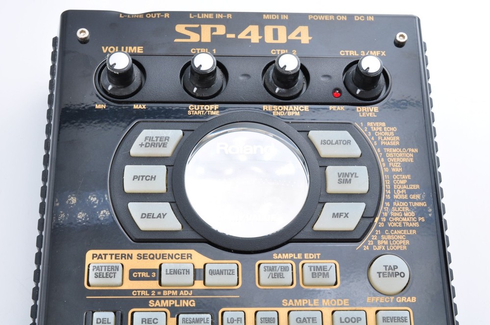 Roland SP-404 Sampler Black 2007 w/Adapter + Compact Flash Working BW26207