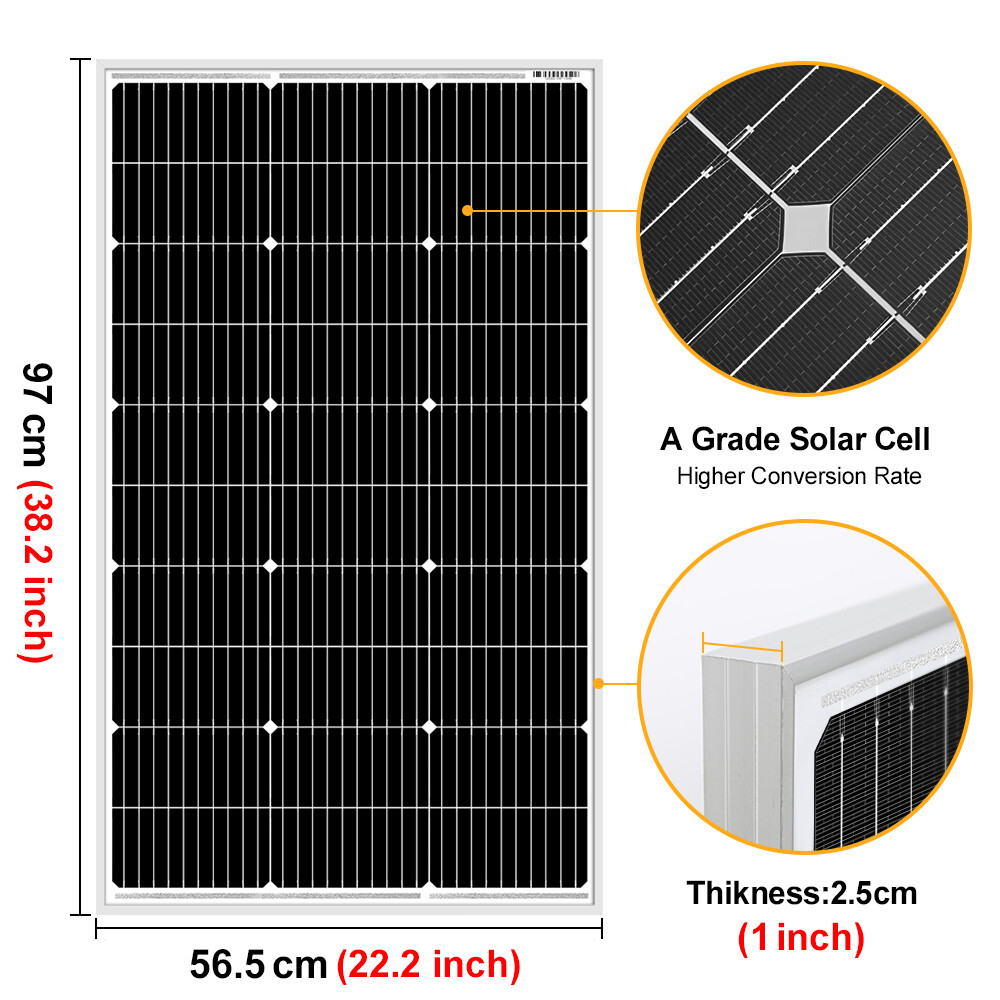 Dokio 100w 200w Rigid Monocrystalline Solar Panel Kit for Home/Caravan/RV/Boat
