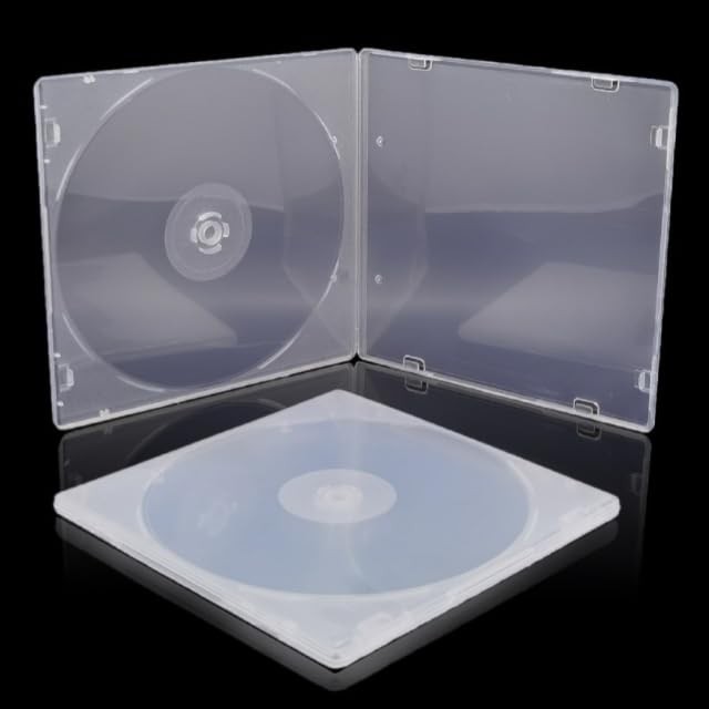 Nenluny 10 Pack 5.2mm CD Case Slim Single Super Clear PP Poly Plastic clear