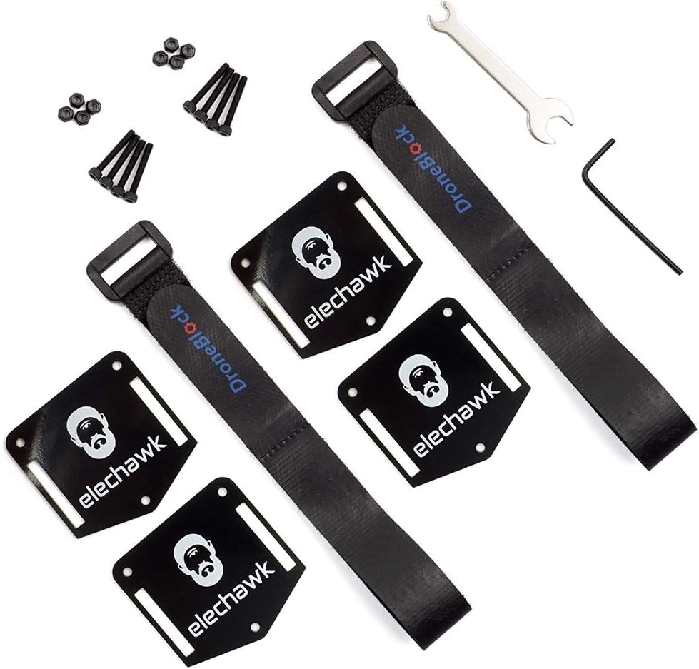2 Set FPV Drone Lock Mount with Battery Straps for Quadcopter