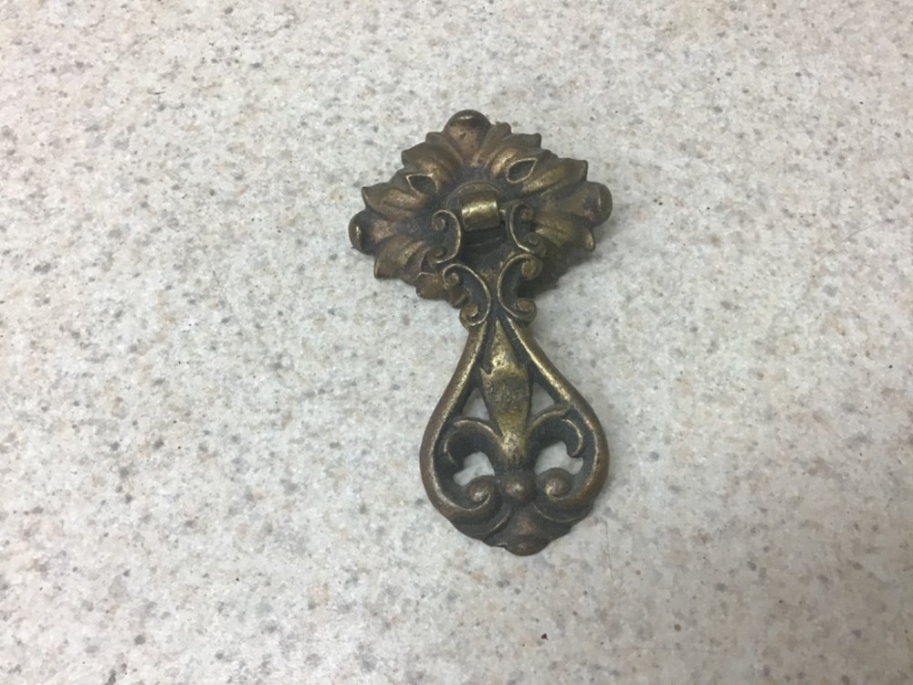 Vintage Drop Drawer/Cabinet  Pull Nice old Ornate Pull Marked F 1333