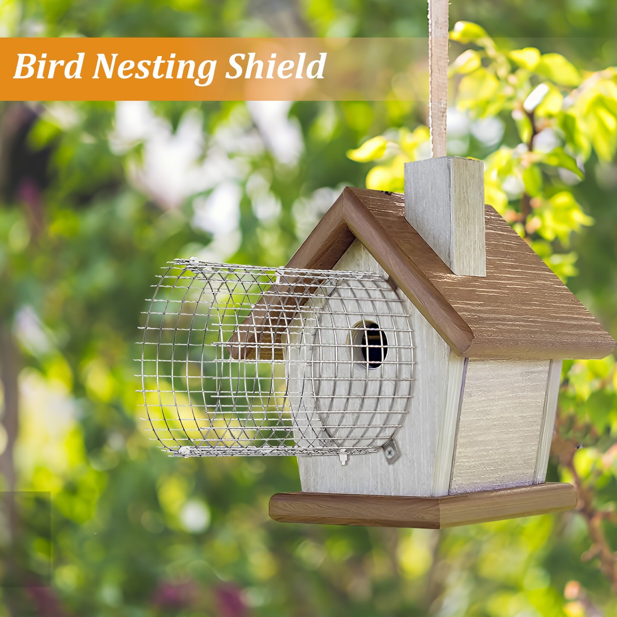 2Pcs Bluebird House Predator Guards Strong Metal Wire Birdhouse Entrance Protect