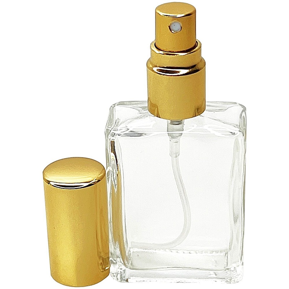 15ml 0.50oz empty perfume glass square spray bottle gold atomizers refillable
