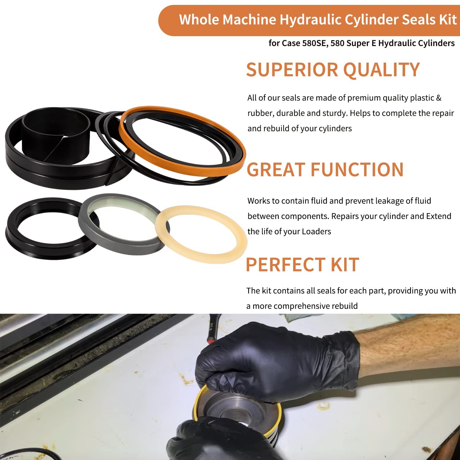 Whole Machine Hydraulic Cylinder Seals Kit for Case 580 Super D 580 Super E 580E