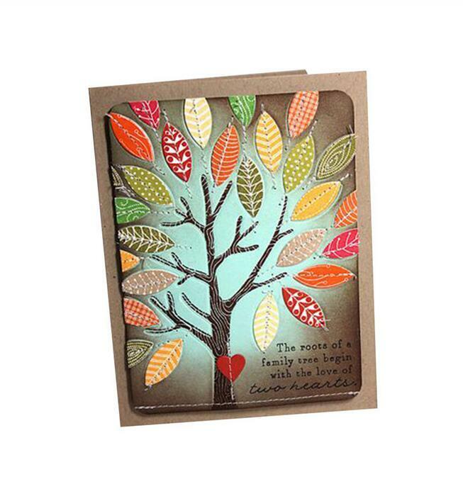 Tree Metal Cutting Dies Rectangle Background Leave Dies Scrapbooking Making Craf