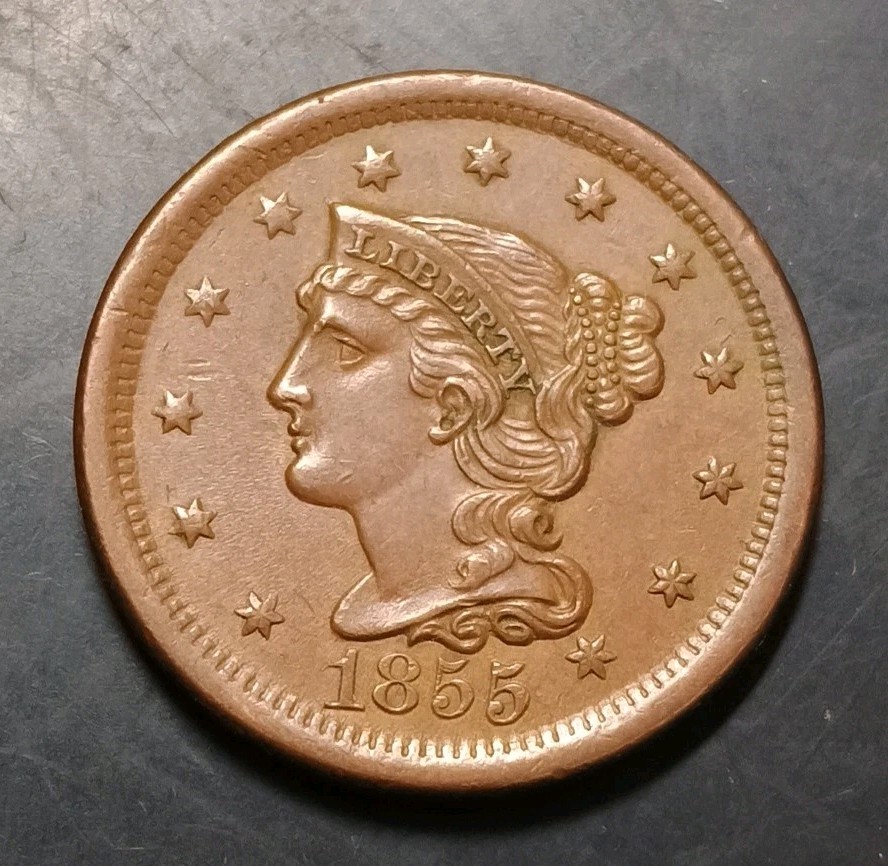 1855 US large cent Coin ( KM.#67 )