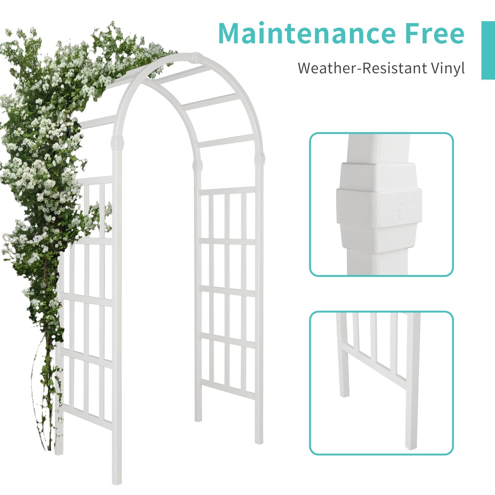Vinyl Wedding Arch Garden Arbor Trellis Outdoor Backdrop Stand