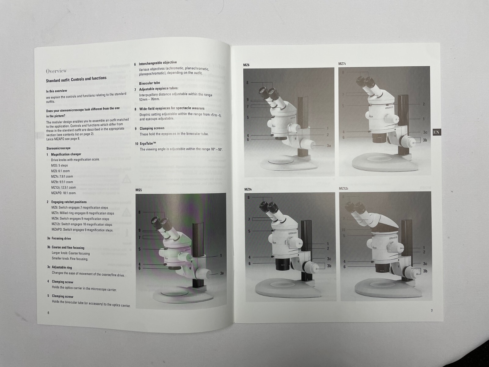 Leica M Series Stereo Microscope Instruction Operating User Manual MZ12 MZ9 MZ6